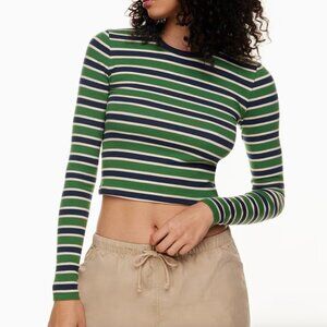 ARITZIA TNA RIBBED CROPPED STRIPED LONGSLEEVE XXS
